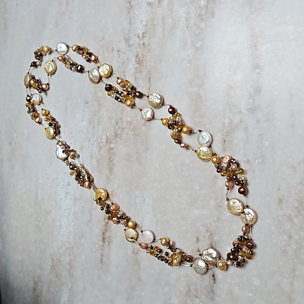 😍Pearl Necklace w/ Coin & Seed Pearls😍NWOT